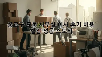 종로구 묘동 사무실 이사 후기: 비용 절감 성공 스토리!
